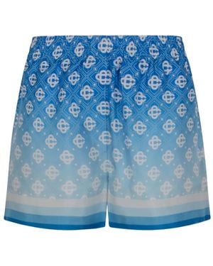 CASABLANCA Diamond Monogram Shorts - Blue