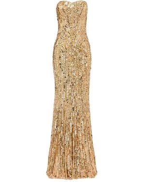 Jenny Packham Sequin-Embellished Strapless Euphoria Dress - Metallic