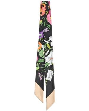 Gucci Printed Gg Silk Twill Ribbon - White