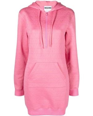 Moschino Logo-Print Hoodie Dress - Pink