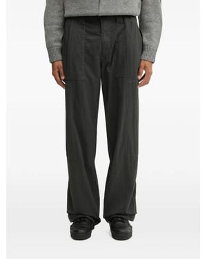 C.P. Company Logo-Patch Straight-Leg Trousers - Black