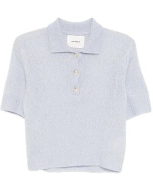 Lisa Yang Masy Short-Sleeve Polo Top - White