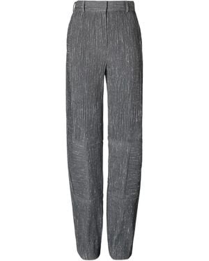 Tory Burch Paneled Wool-Blend Pants - Gray