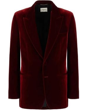 Saint Laurent Velvet Blazer - Red
