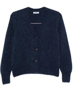 Base London V-Neck Cardigan - Blue