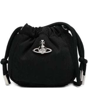 Vivienne Westwood Nano Hilary Orb-Detail Drawstring Mini Bag - Black