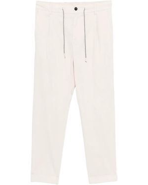 Eleventy Pleated Drawstring Trousers - White