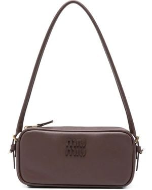 Miu Miu Mini Sac En Cuir - Marron