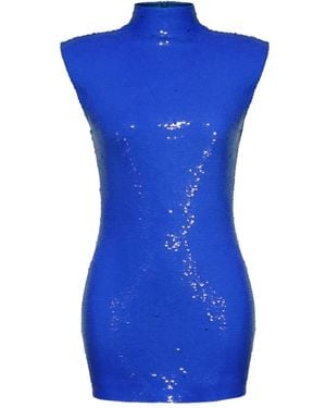 Nue スパンコール ミニドレス - ブルー