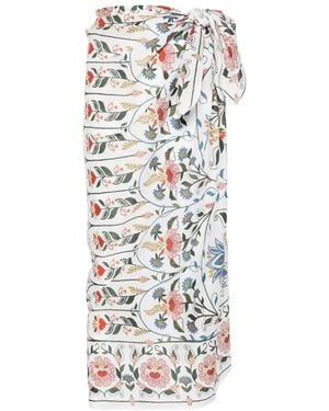 FARM Rio Floral-Print Sarong - White