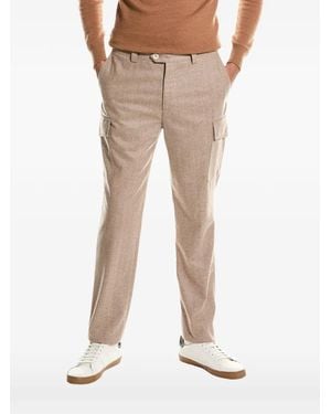 Brunello Cucinelli Flannel Cargo-Pocket Chino Trousers - Natural