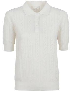 Lisa Yang Pointelle-Knit Polo Top - White