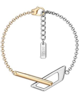 DIESEL D-Logo Chain Bracelets - White