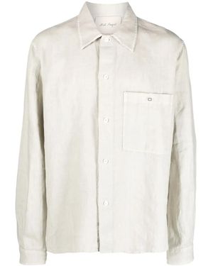 Nick Fouquet Decorative-Stitching Linen Shirt - White
