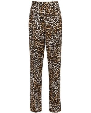 Elisabetta Franchi Animal Print Trousers - Brown
