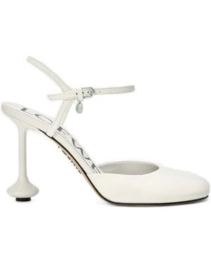 Loewe 90Mm Ankle-Strap Bulb-Heel Pumps - White