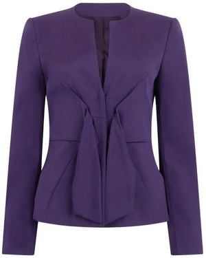 Alberta Ferretti Pleated Fitted Jacket - Purple