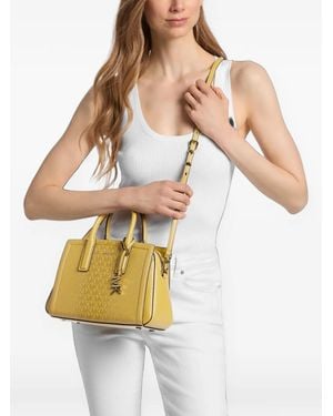 Michael Kors Laila Small Signature Logo Satchel - White