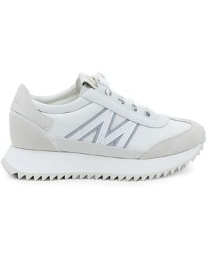 Moncler Suede-Panelled Sneakers - White