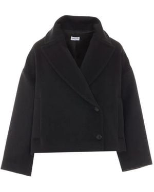 RUE DU BAC Cropped Double-Breasted Jacket - Black