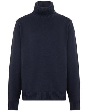 Slowear Ribbed-Knit Roll-Neck Sweater - Blue