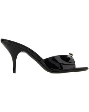Miu Miu 75Mm Leather Mules - Black