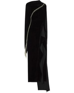 Lanvin Draped Embellished Dress - Black