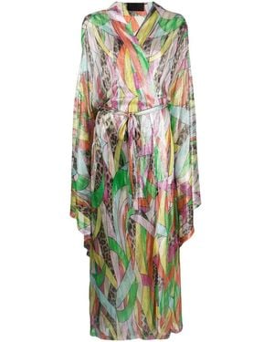 Philipp Plein Graphic-Print Knitted Dress - Green