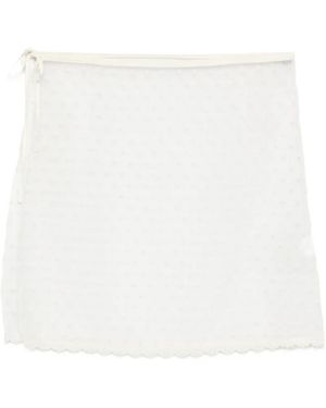 DUNST Dotted Lace Skirt - White