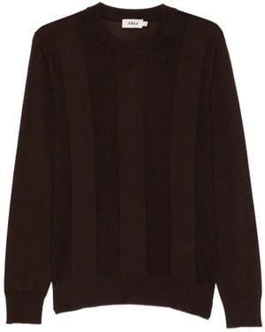 Altea Ribbed-Knit Panelled Sweater - Brown
