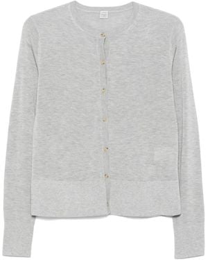 TOTEME Cardigan Con Logo - Grigio