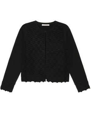 Maliparmi Winter Wave Long-Sleeve Cardigan - Black