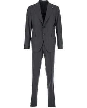 Tagliatore Single-Breasted Pincer-Trousers Suit - Black