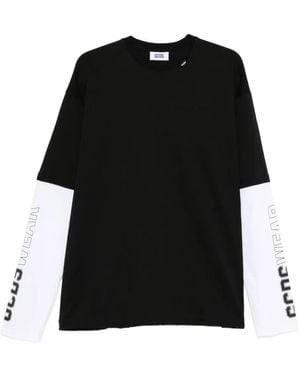Gcds Long-Sleeve Logo-Detail T-Shirt - Black