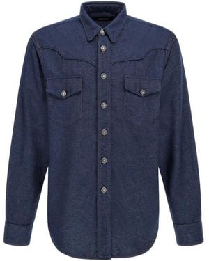 Roberto Cavalli Pocket Jeans Shirt - Blue