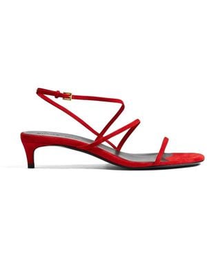 KHAITE Loop Kitten Heel Sandals - Red