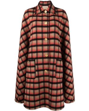 Gucci Reversible Gg-Print Cape Coat - Red