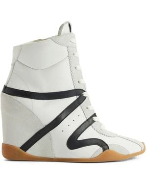 Giuseppe Zanotti Top Wedge Lace-Up Sneakers - White