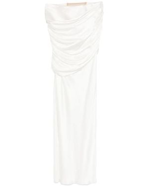 GIUSEPPE DI MORABITO Draped Silk Maxi Skirt - White