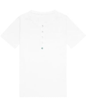 Fortela Coralie Mother-Of-Pearl Button T-Shirt - White