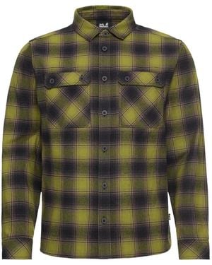 Jack Wolfskin Check-Pattern Flap-Pocket Shirt - Green