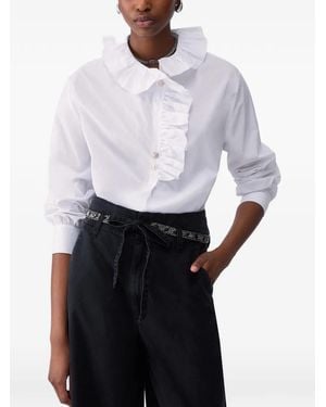 Liu Jo Poplin Shirt With Ruffles - White