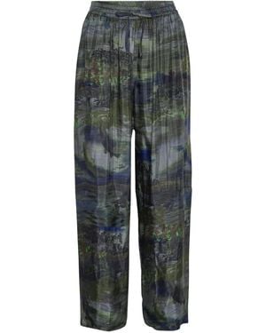 Henrik Vibskov Landscape-Print Drawstring Straight Trousers - Grey
