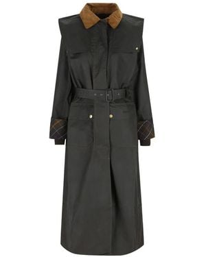 Barbour X Wp Waxed-Cotton Belted Coat - Black