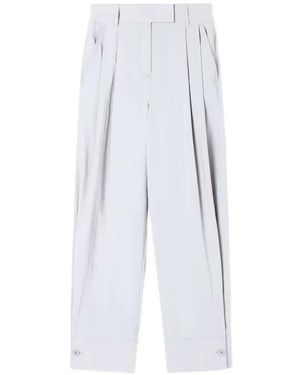 Giorgio Armani Pleated Button-Cuff Trousers - White