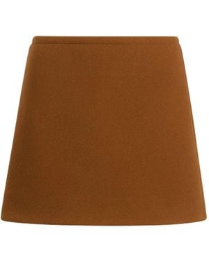 Patou Wool Mini Skirt - Brown