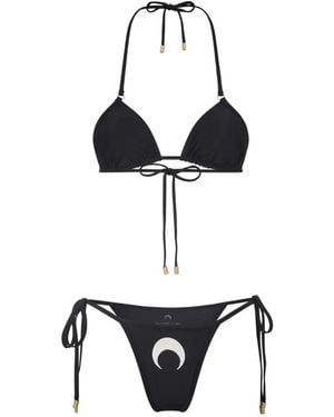 Marine Serre Moon-Print Triangle Bikini Set - White