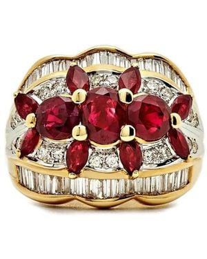 Jewels Aficionado 18K Ruby And Diamond Ring - Red