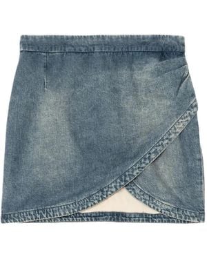 Zadig & Voltaire Denim Wrap Mini Skirt - Blue