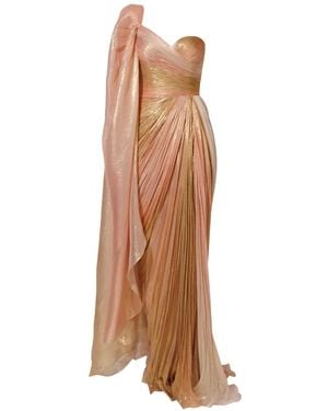 IRIS SERBAN One-Shoulder Draped Maxi Dress - Natural